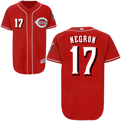 Kristopher Negron #17 MLB Jersey-Cincinnati Reds Men's Authentic Red Baseball Jersey